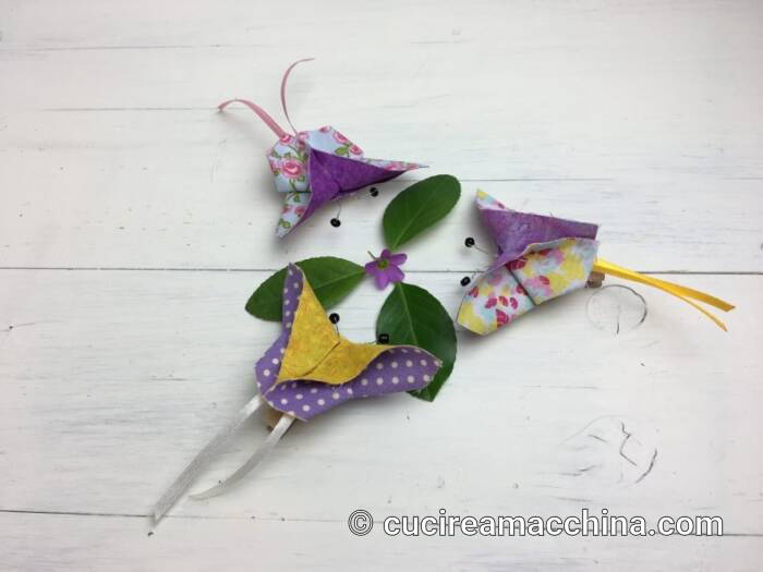 Come realizzare farfalle origami in stoffa